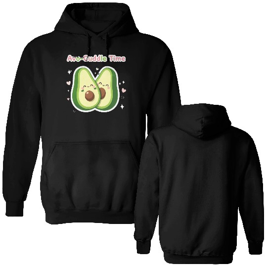 Cute Avocado Cuddle Design Double Sided Hoodies