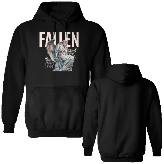 Reflective Angel Sculpture Design Double Sided Hoodies