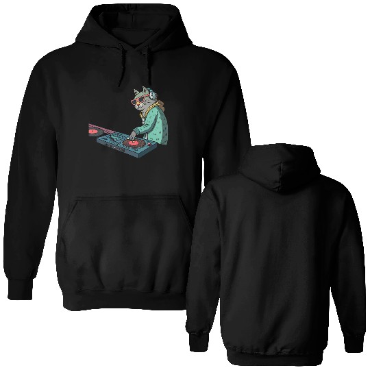 DJ Meow: Beats, Bass & Catitude Double Sided Hoodies