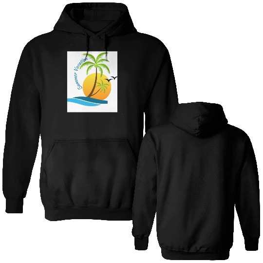 Tropical Sunset Beach Scene Double Sided Hoodies