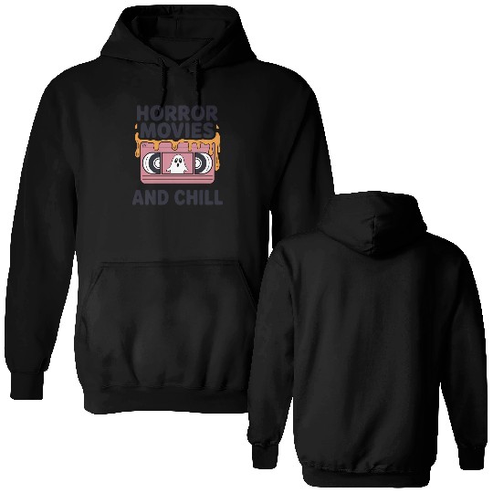 Spooky Ghost VHS Tape Chill Design Double Sided Hoodies