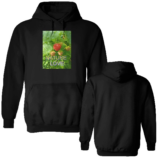 Vivid Raspberry and Greenery Nature Design Double Sided Hoodies