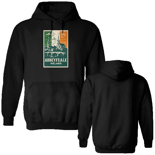 Abbeyfale Ireland Church Skyline Double Sided Hoodies