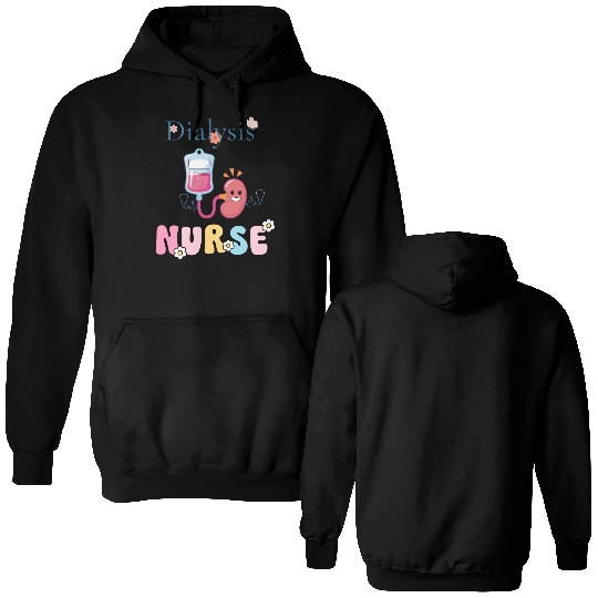 Dialysis Nurse Illustration Double Sided Hoodies