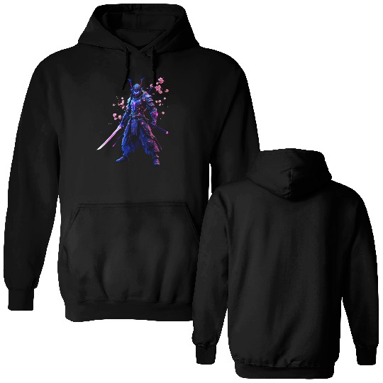 Neon Samurai Warrior Double Sided Hoodies