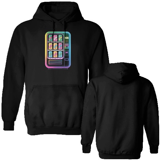 Y2K Cyber Vending Machine with Iridescent Drinks Double Sided Hoodies