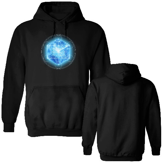 Metatrons Cube with TESSERACT, Hypercube 4D, Double Sided Hoodies