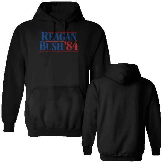 Distressed Reagan - Bush ’84 Double Sided Hoodies