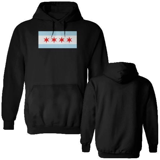 Flag of Chicago Double Sided Hoodies