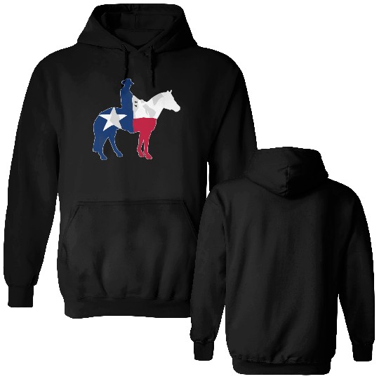 Texas Cowboy Flag Double Sided Hoodies