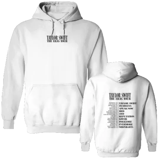 Eras Tour Blue TS Merch Double Sided Hoodies