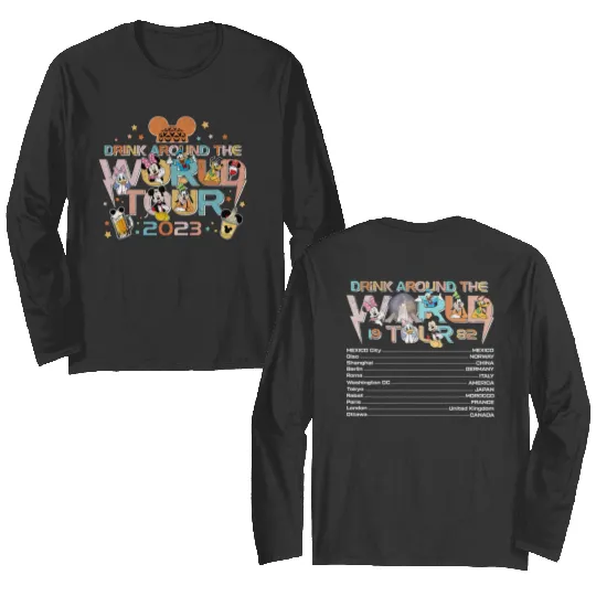 Disney Epcot World Tour Double Sided Long Sleeves, Drink Around The World Double Sided Long Sleeves