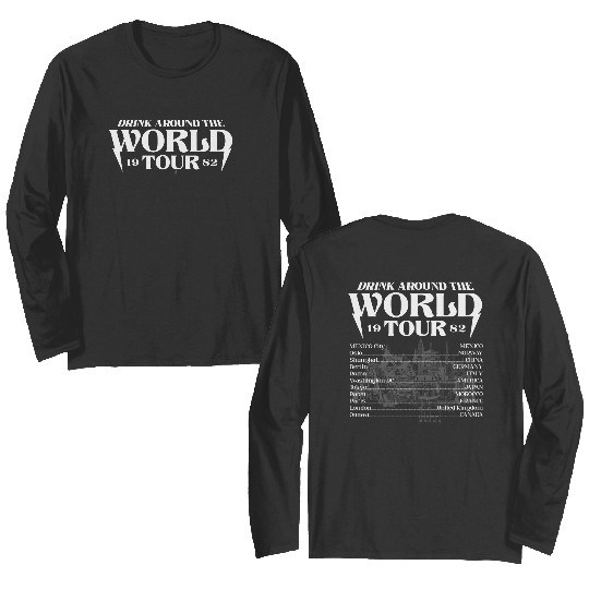 Disney  Double Sided Long Sleeves, Epcot World Tour 1982 Double Sided Long Sleeves, Drinking Around The World