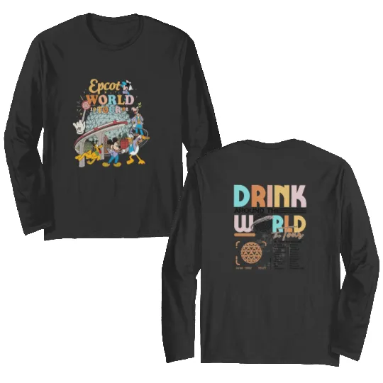 Retro Epcot Disney World Tour 1982 Double Sided Long Sleeves, Vintage Epcot 1982 Double Sided Long Sleeves, Disney World Double Sided Long Sleeves