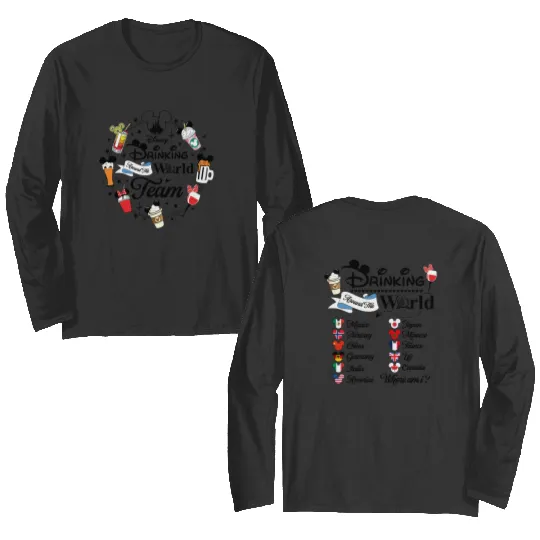 Drinking Around The World Double Sided Long Sleeves, Disney Drinking Group Double Sided Long Sleeves