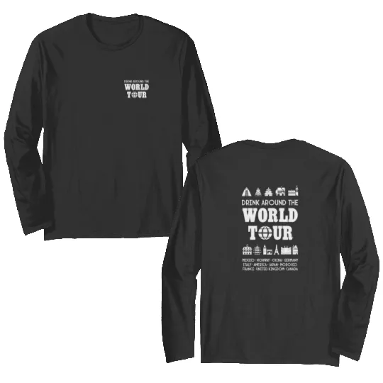 Drinking Around the World Double Sided Long Sleeves, Disney Drinks Double Sided Long Sleeves, World Traveler Double Sided Long Sleeves