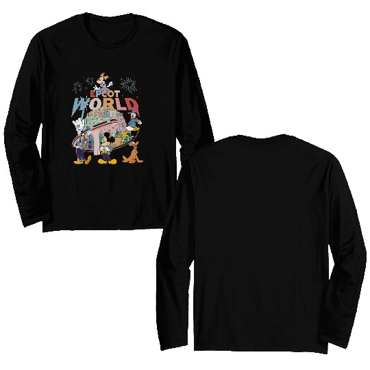 Disney Epcot World Traveler Double Sided Long Sleeves, Mickey Epcot Drinking Around The World