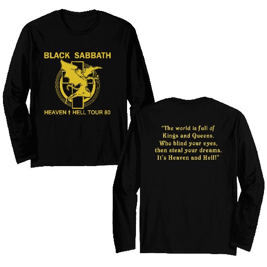 1980 Black Sabbath Heaven And Hell Tour Double Sided Long Sleeves