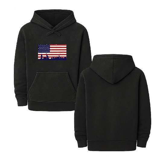 US Flag Freedom liberty peace Double Sided Mineral Wash Hoodies