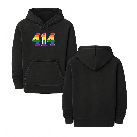 Gay Pride 414 Milwaukee Area Code Double Sided Mineral Wash Hoodies