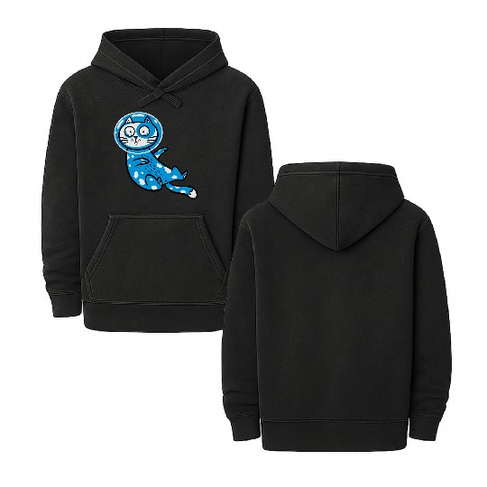 Space cat Double Sided Mineral Wash Hoodies