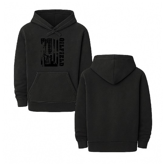 Oilfield Double Sided Mineral Wash Hoodies - Oilfield Flag Double Sided Mineral Wash Hoodies