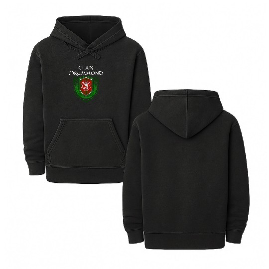 Drummond Surname Scottish Clan Tartan Crest Badge Double Sided Mineral Wash Hoodies