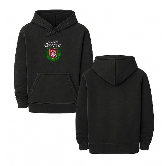 Grant Surname Scottish Clan Tartan Crest Badge Double Sided Mineral Wash Hoodies