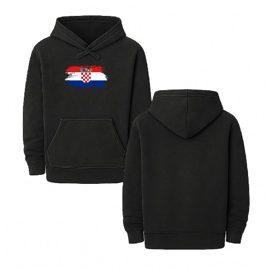 Croatia Flag / Gift Croatian Zagreb Balkan Double Sided Mineral Wash Hoodies