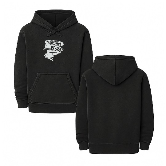 Distracted by Tornadoes Tornado Weather Chaser Double Sided Mineral Wash Hoodies