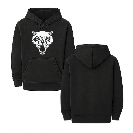 Wolf Bad Wolf Alpha Wolf Double Sided Mineral Wash Hoodies