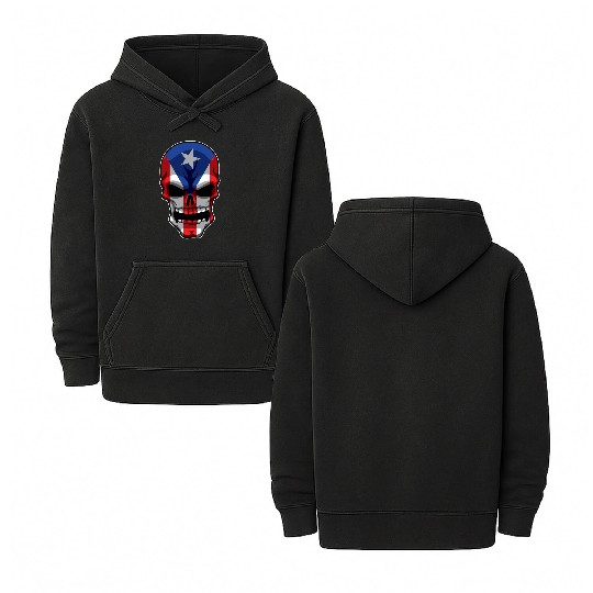 Puerto Rican Skull - Puerto Rico Pride Flag Double Sided Mineral Wash Hoodies
