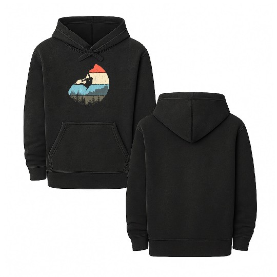 Vintage Style Rock Climbing Retro Bouldering Double Sided Mineral Wash Hoodies