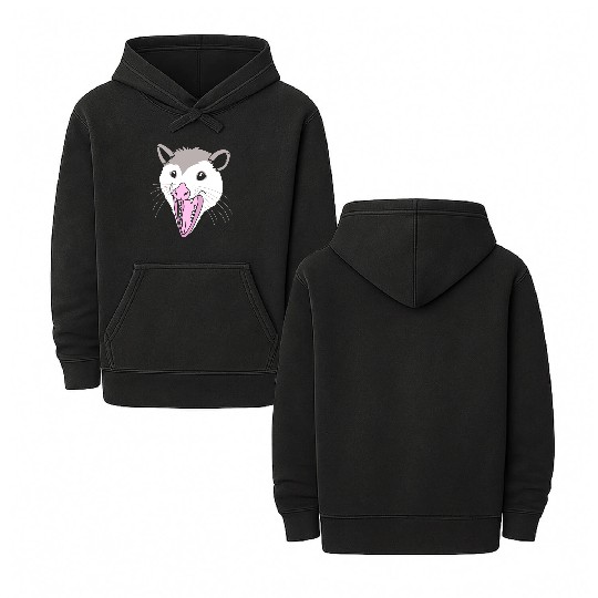 Possum Opossum Face Double Sided Mineral Wash Hoodies