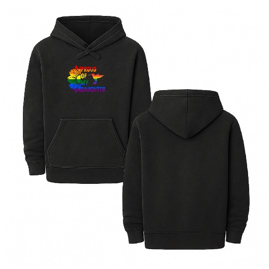 Proud of My Daughter Gay Pride Rainbow Sunflower Double Sided Mineral Wash Hoodies