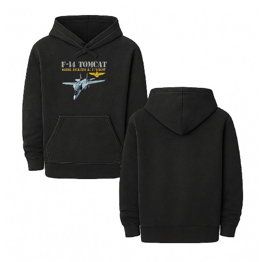 F 14 Tomcat Naval aviation Double Sided Mineral Wash Hoodies