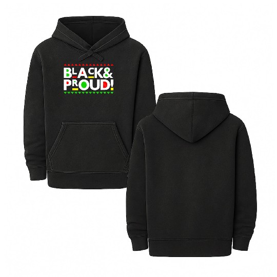 Black and Proud Double Sided Mineral Wash Hoodies