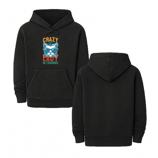 Crazy cat lady Double Sided Mineral Wash Hoodies