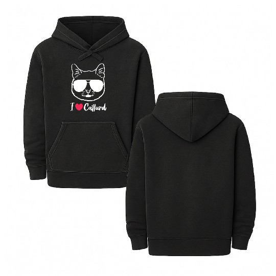 I Love Catturd Funny Double Sided Mineral Wash Hoodies