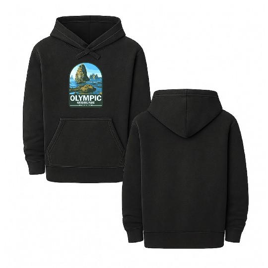 OLYMPIC national park Washington usa Double Sided Mineral Wash Hoodies