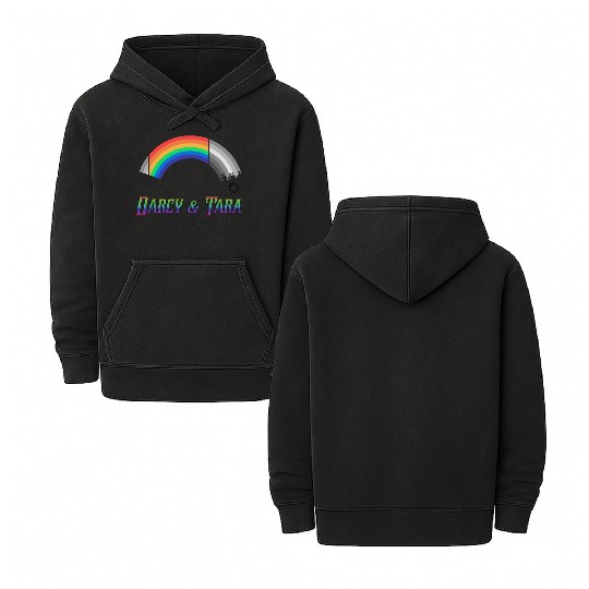 Heartstopper Rainbow Darcy and Tara LBGTQIA+ Double Sided Mineral Wash Hoodies
