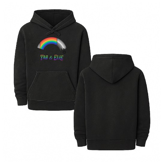 Heartstopper Rainbow LBGTQIA+ Tao and Elle Double Sided Mineral Wash Hoodies
