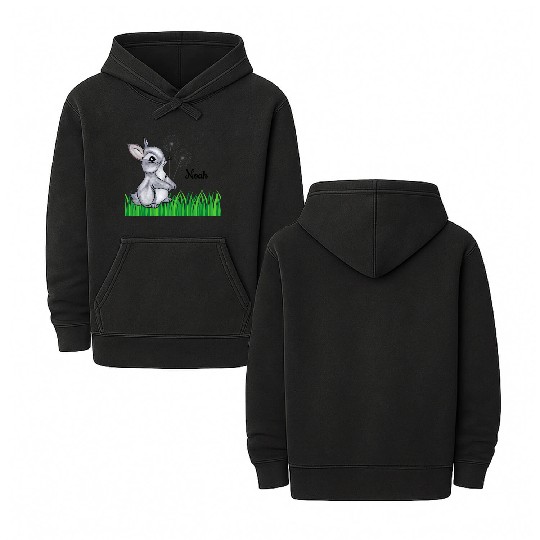 Bunny Name Gift Noah Double Sided Mineral Wash Hoodies