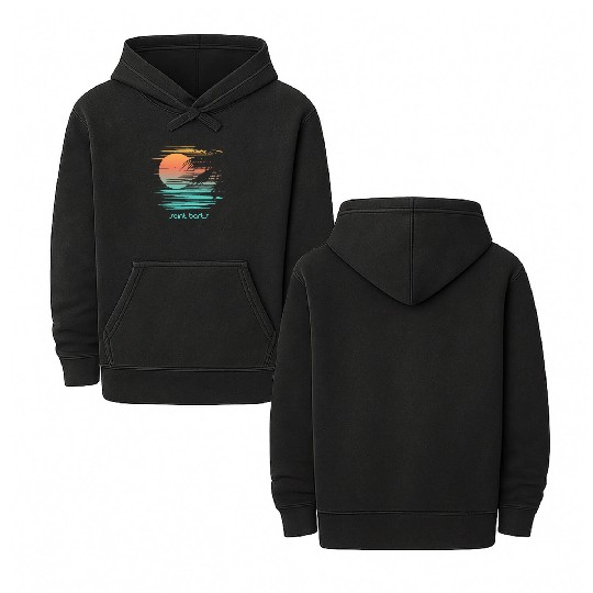 Artistic Saint Barts Palm Tree Vacation Souvenir Double Sided Mineral Wash Hoodies