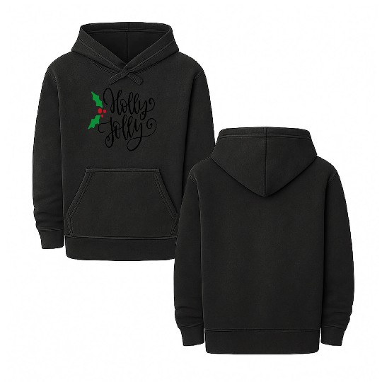 Holly Jolly Mistletoe Holiday Double Sided Mineral Wash Hoodies