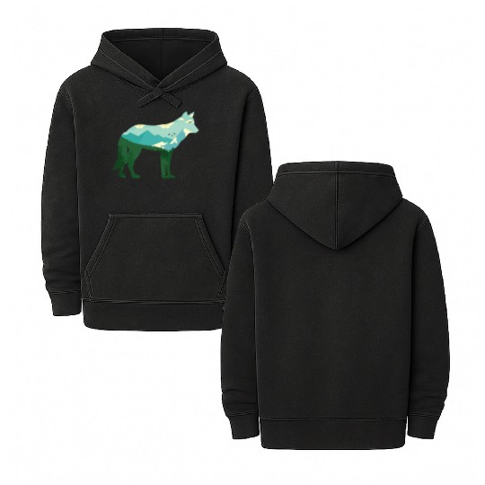 Mountain Wolf Double Sided Mineral Wash Hoodies