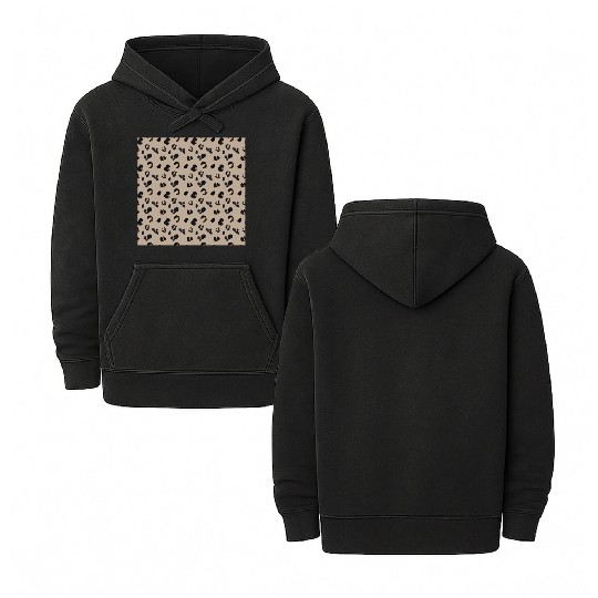 Leopard Animal Print Pattern Double Sided Mineral Wash Hoodies