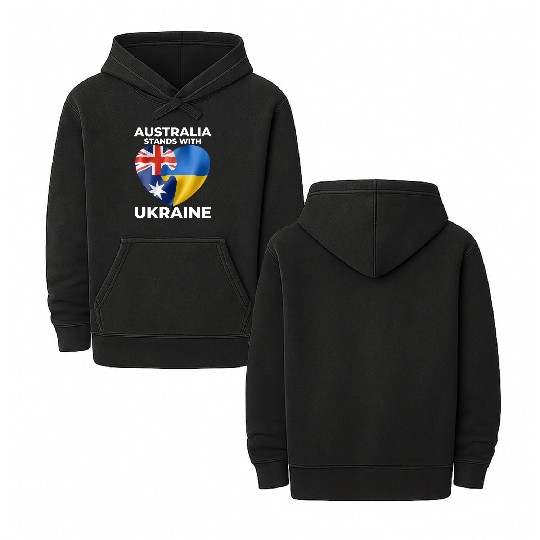 Australia stands with Ukraine Double Sided Mineral Wash Hoodies