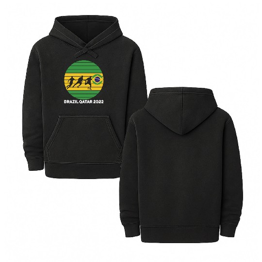 Brazil Soccer Double Sided Mineral Wash Hoodies,