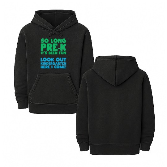 So Long Pre-K Preschooler Kindergarten Gift Idea Double Sided Mineral Wash Hoodies
